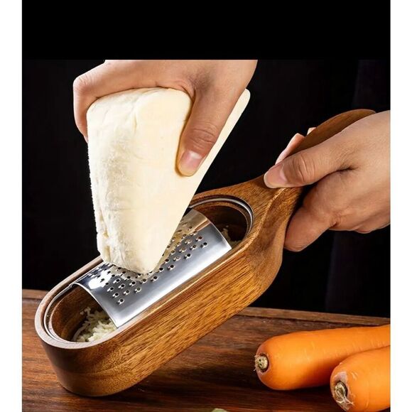 UNKNOWN BRAND - NWT Acacia Wood & Stainless Steel Hand Grater. - Picture 2 of 11